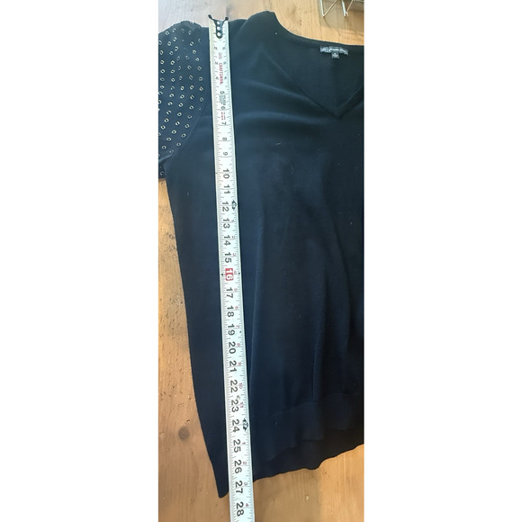 Adrianna Papell Womens Lightweight Sweater Size XL Sheer Gold Metallic Preppy - Picture 9 of 10